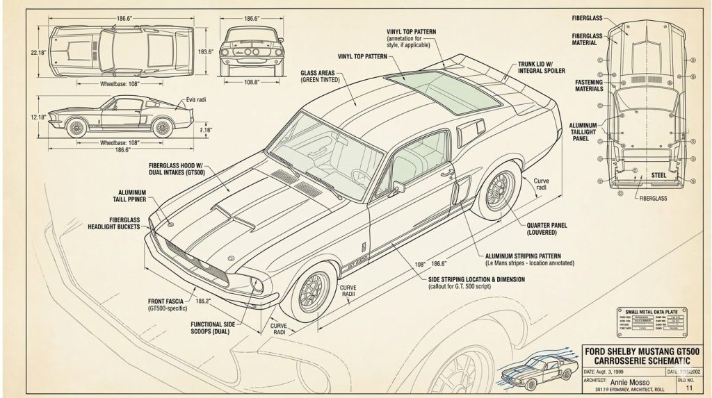 Plan de la Shelby GT 500 de 1967